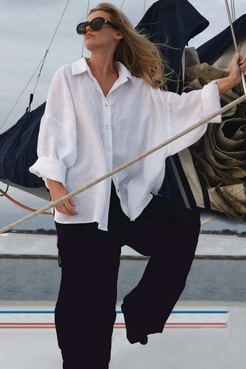 Fashion Solid Loose Casual Commuter Blouse image 7