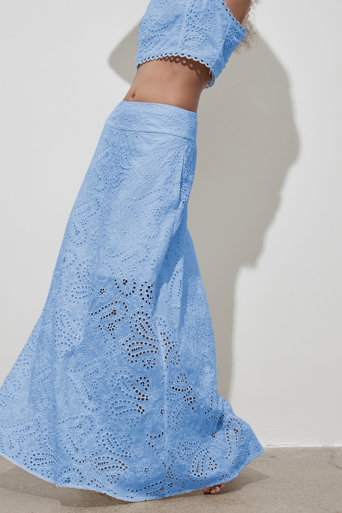 Cutout Allover Embroidered Maxi Skirt image 5