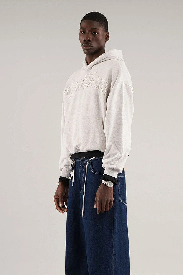 Solid 3D Letter Casual Longsleeve Hoodie image 8