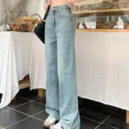 Baby Blue Loose Straight Thin Summer Tassel Versatile Trend Women's Jean image 6