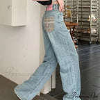 Baby Blue Loose Straight Thin Summer Tassel Versatile Trend Women's Jean image 3
