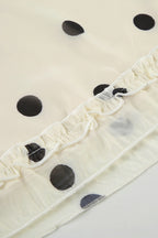 High Waist Polka Dot A-line Midi Skirt image 5