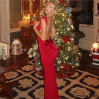 Back Split Knitted Maxi Dress image 4