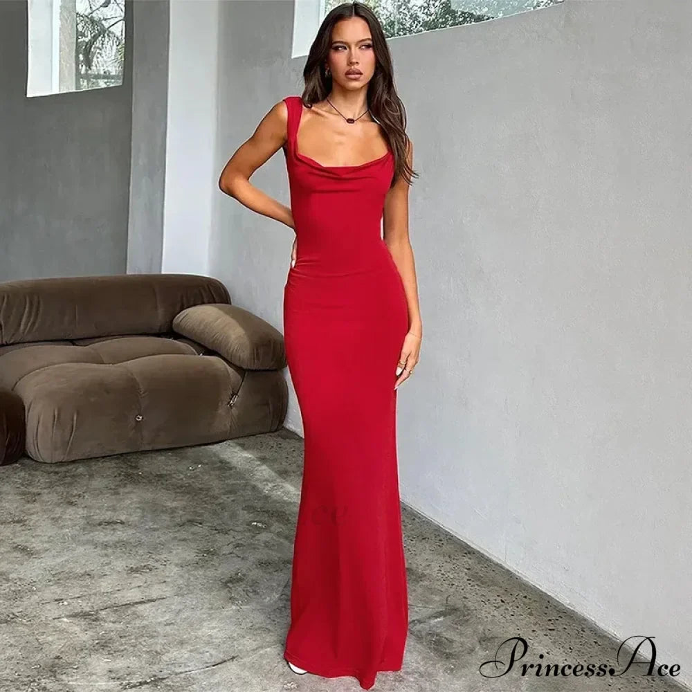 Back Split Knitted Maxi Dress image 1
