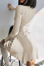 Back Strap Long Sleeve Mini Dress image 8