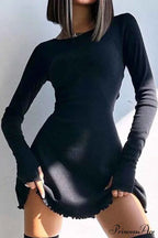 Back Strap Long Sleeve Mini Dress image 2