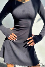 Back Strap Long Sleeve Mini Dress image 4
