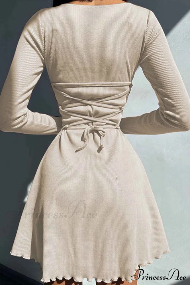 Back Strap Long Sleeve Mini Dress image 10