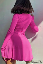 Back Strap Long Sleeve Mini Dress image 13