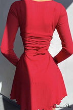 Back Strap Long Sleeve Mini Dress image 6