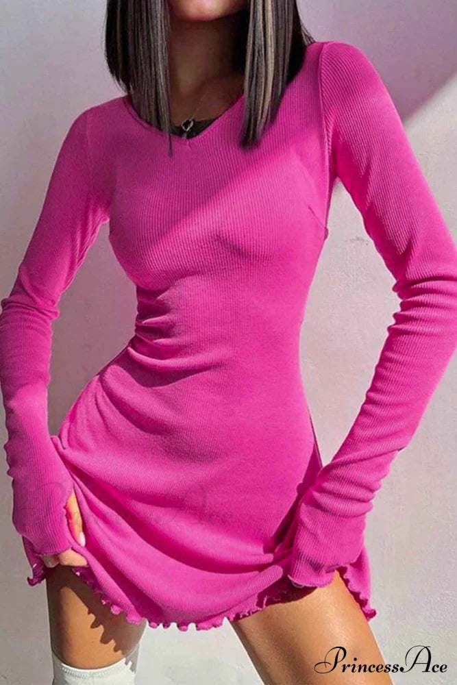 Back Strap Long Sleeve Mini Dress image 11