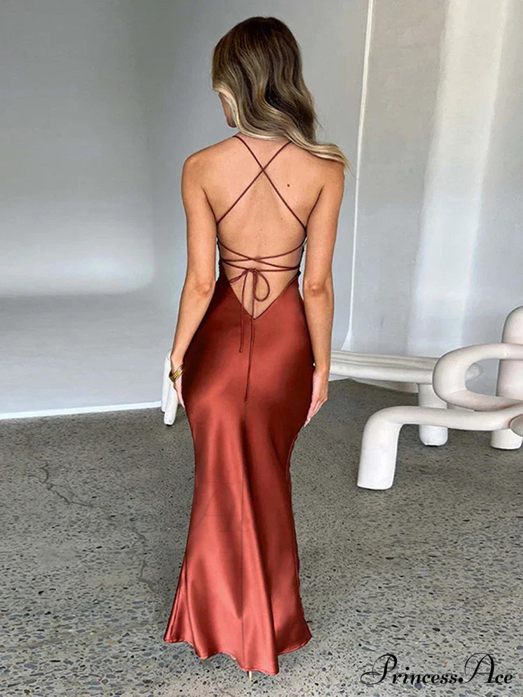 Backless Bandage Maxi Dress image 2