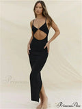 Backless Beach Elegant Party Sleeveless V Neck Cutout Mini Sun Sexy Split Wrap Maxi Dress image 4