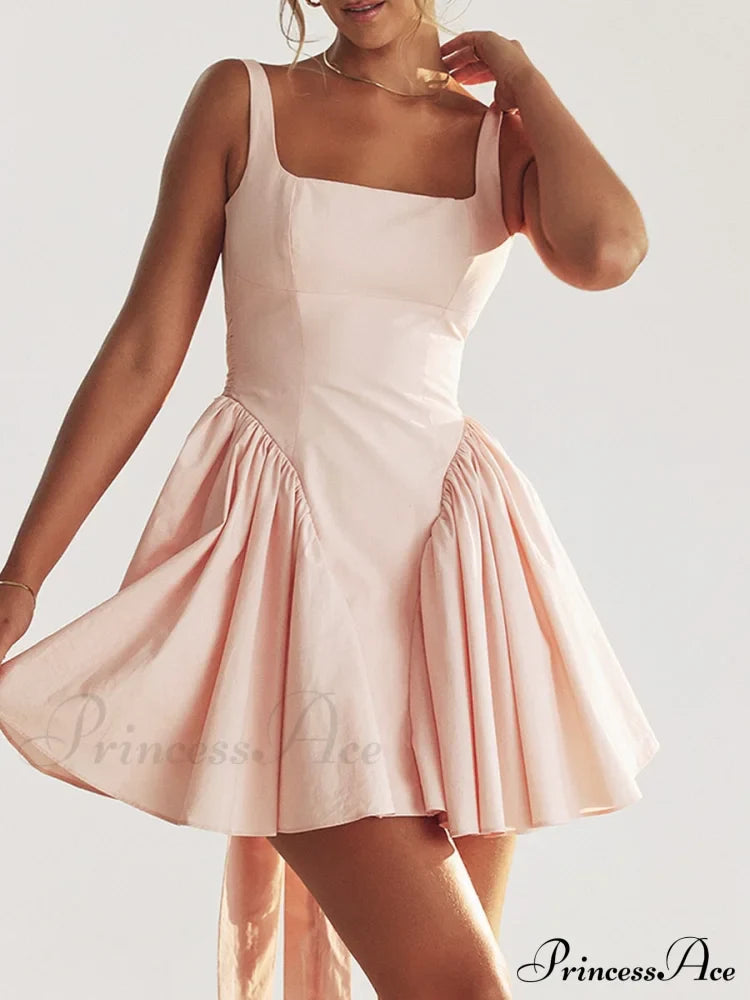 Backless Bow Stylish Mini Dress image 17