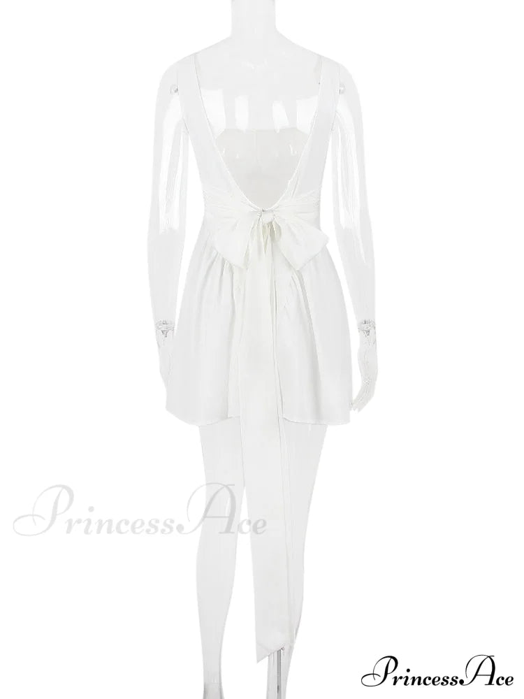 Backless Bow Stylish Mini Dress image 8