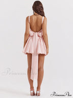 Backless Bow Stylish Mini Dress image 14