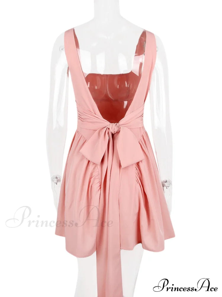 Backless Bow Stylish Mini Dress image 3
