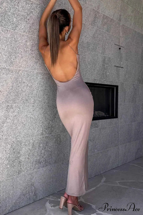 Backless Cami Dress in Solid Color image 2