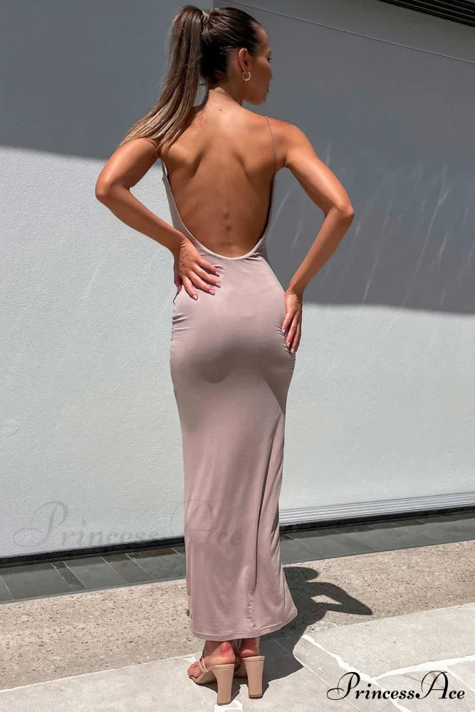 Backless Cami Dress in Solid Color image 4