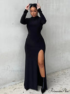 Backless Chain Split Maxi Dress image 1