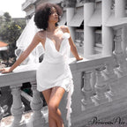 Backless Cowl Neck Charming Flower Frill Mini Dress image 11