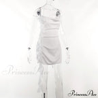 Backless Cowl Neck Charming Flower Frill Mini Dress image 5