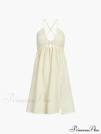Backless Criss Cross Trendy Split Midi Dress image 2