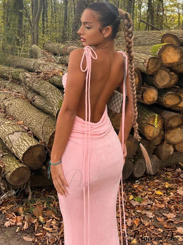 Backless Draped Maxi Dress image 2