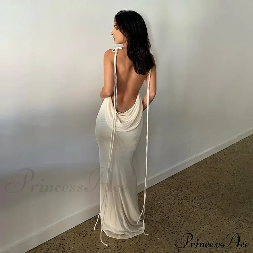 Backless Draped Maxi Dress image 6
