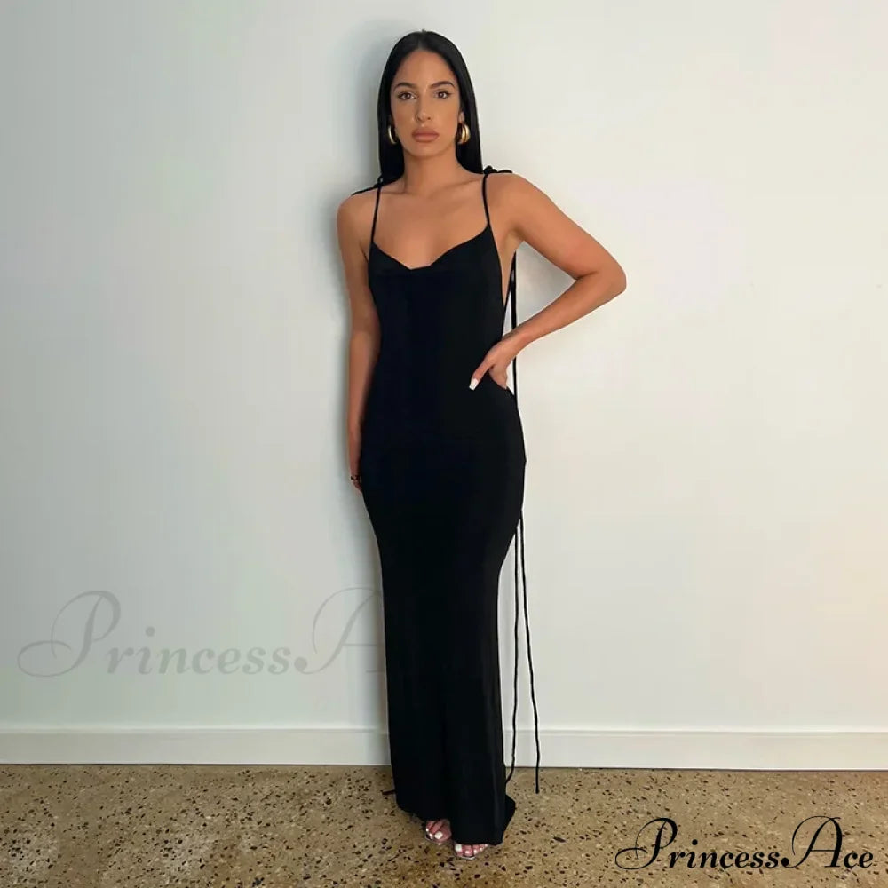 Backless Draped Maxi Dress image 7