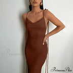 Backless Draped Maxi Dress image 9