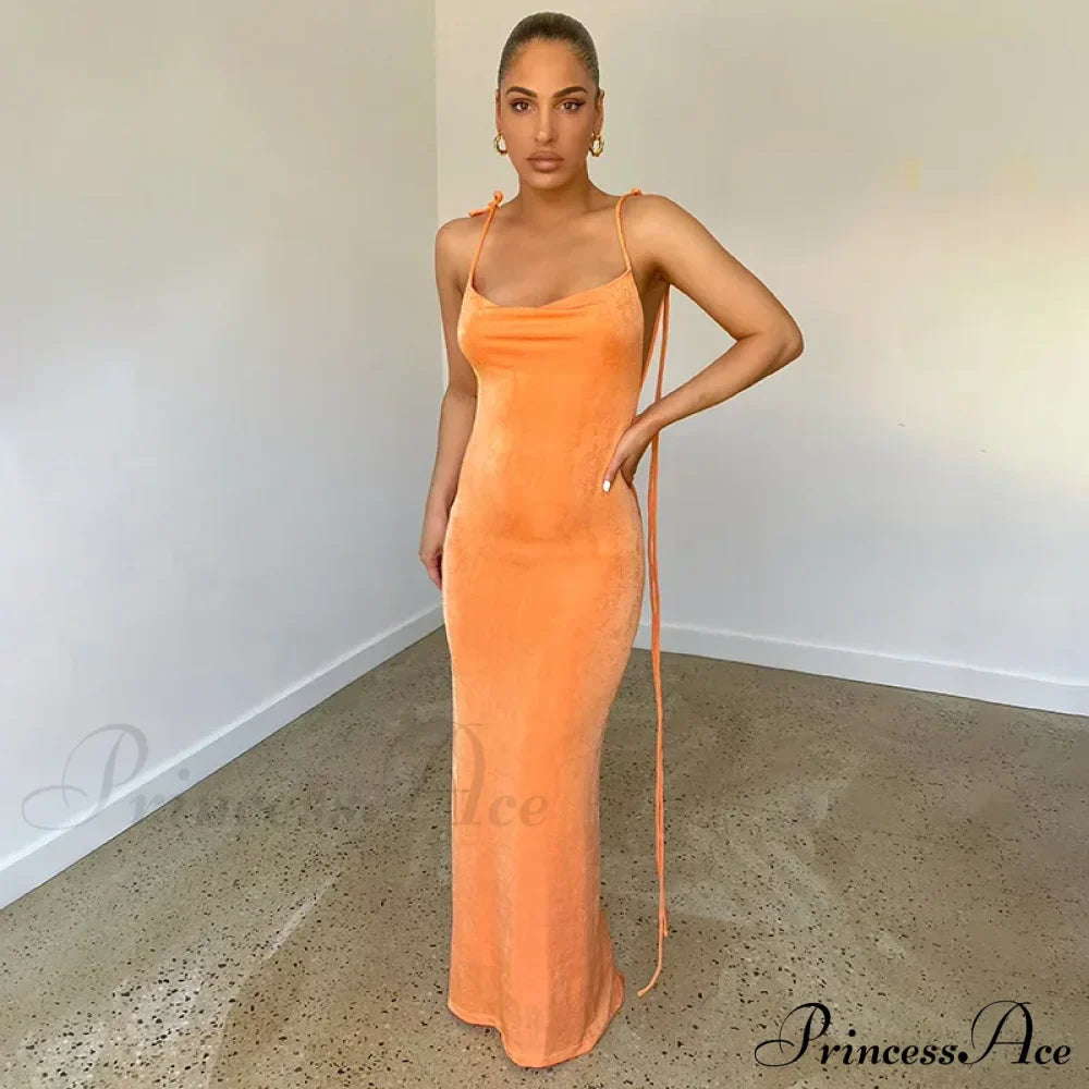 Backless Draped Maxi Dress image 11