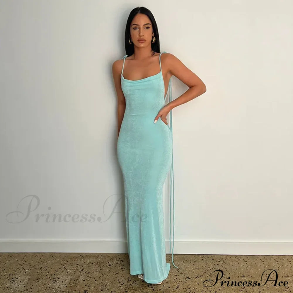 Backless Draped Maxi Dress image 8