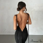 Backless Draped Prom Maxi Dress image 3