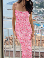Backless Floral Graceful Mesh Maxi Dress image 12