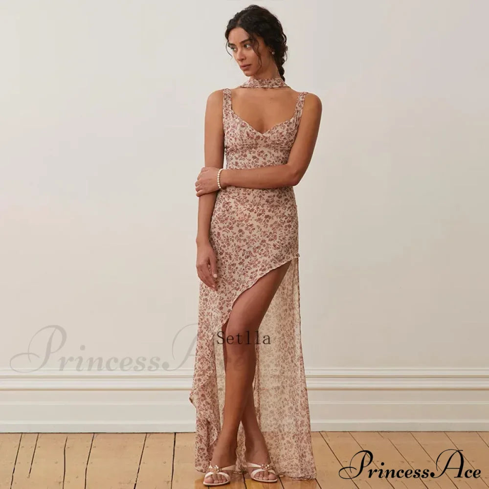 Backless Floral Birthday Maxi Dress image 5