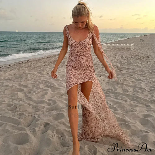 Backless Floral Birthday Maxi Dress image 1