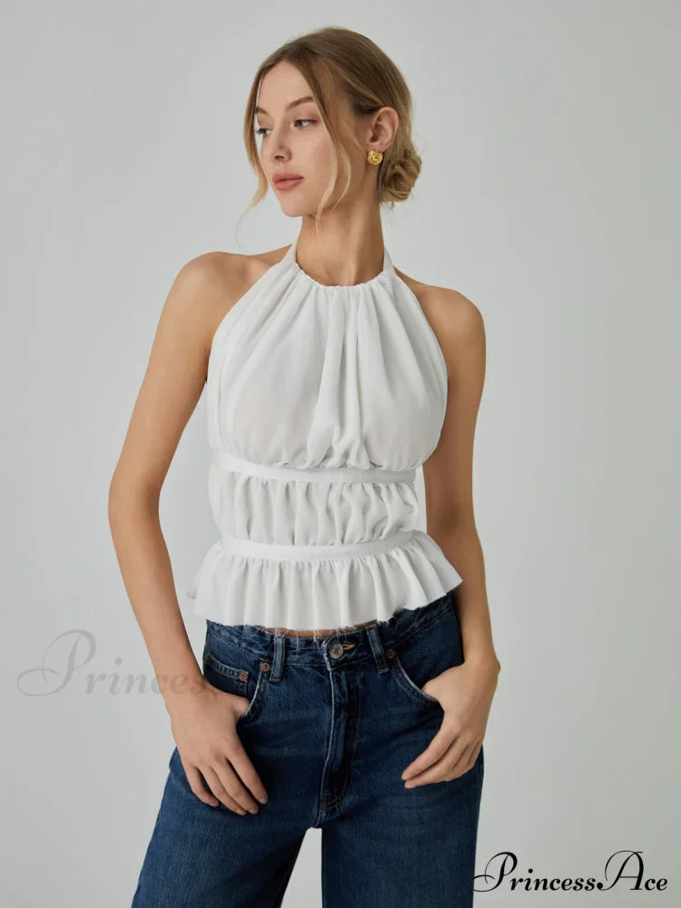 Backless Halter Graceful Tank Top image 3