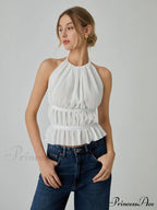 Backless Halter Graceful Tank Top image 3