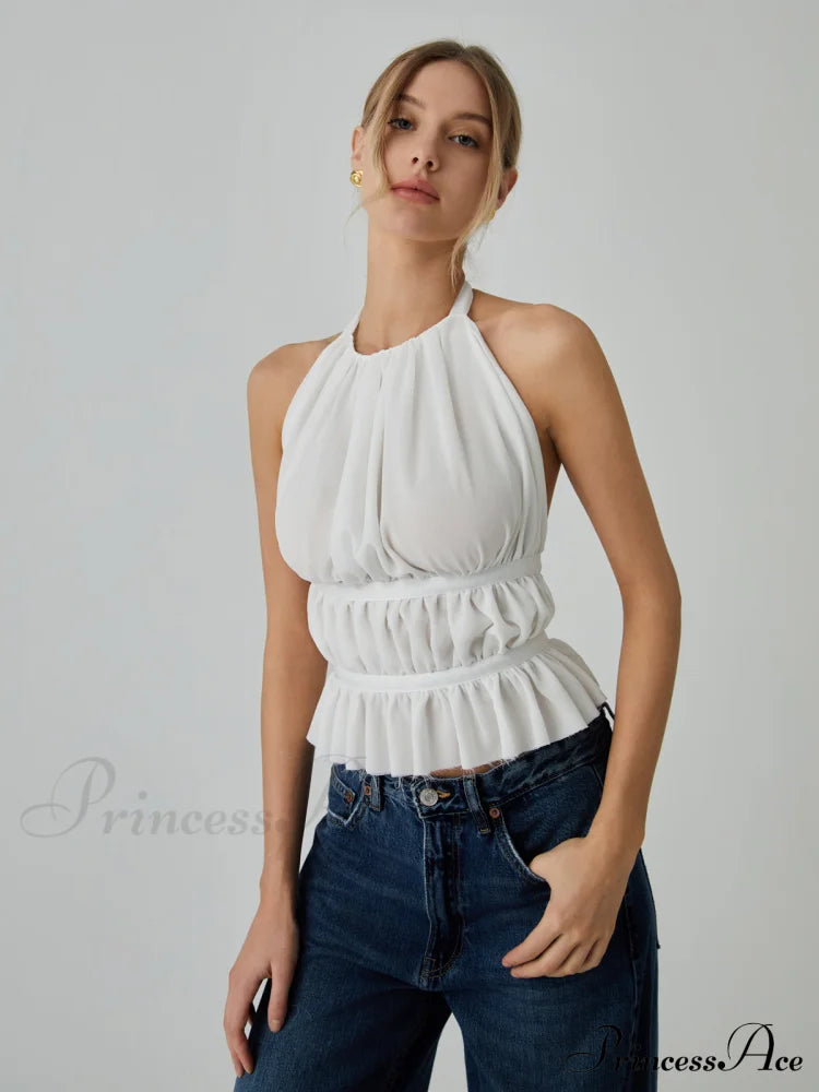 Backless Halter Graceful Tank Top image 5