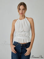 Backless Halter Graceful Tank Top image 1