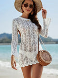 Backless Hollow Out Long Sleeve Beach Cover Up image 5