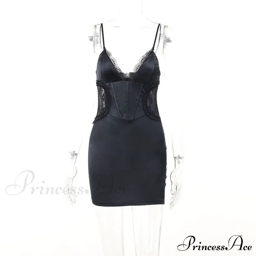 Backless Lace Detailing Club Mini Dress image 5