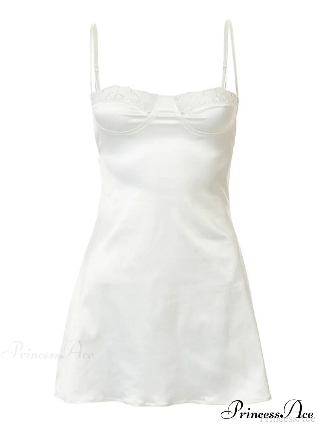 Backless Lace Paneled Trendy Satin Mini Dress image 14