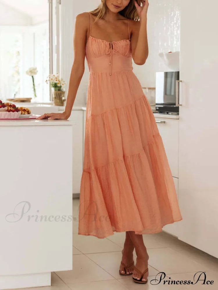 Backless Lace-Up Sleeveless Charming Patchwork Slip Dress image 6