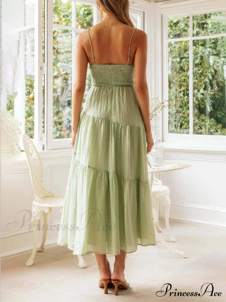 Backless Lace-Up Sleeveless Charming Patchwork Slip Dress image 4