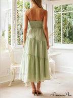 Backless Lace-Up Sleeveless Charming Patchwork Slip Dress image 4