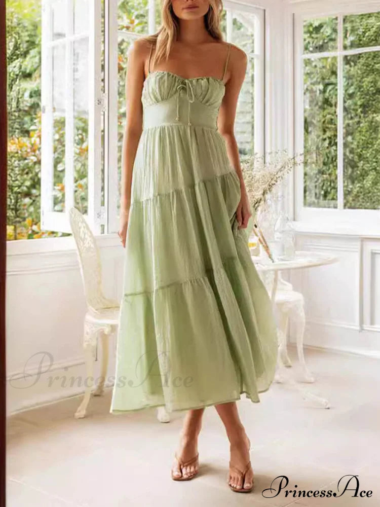 Backless Lace-Up Sleeveless Charming Patchwork Slip Dress image 8