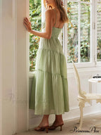 Backless Lace-Up Sleeveless Charming Patchwork Slip Dress image 5