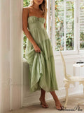 Backless Lace-Up Sleeveless Charming Patchwork Slip Dress image 1